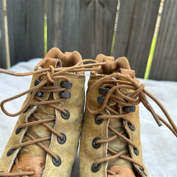 Ariat Youth Little Kids Sz 12 Suede Leather Ostrich Print Cowboy Boots - Picture 7 of 10